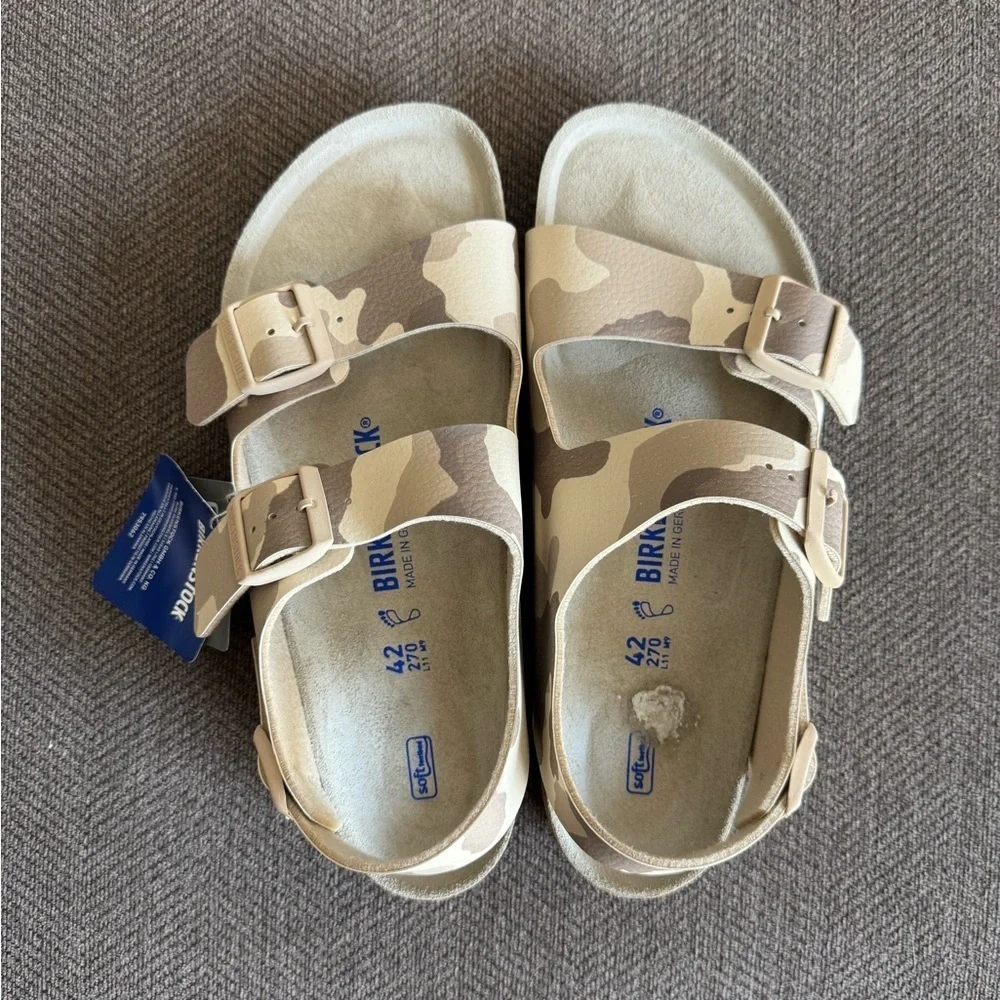 BIRKENSTOCK Milano Gray Taupe Camo Sandals Unisex